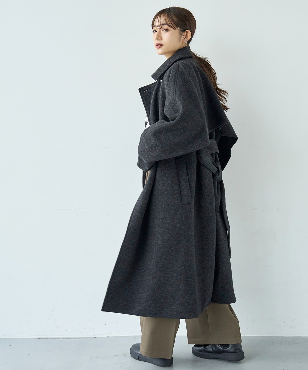 楽天市場】【mil (ミル)】フレア ヨーク ウールライク コート ロング