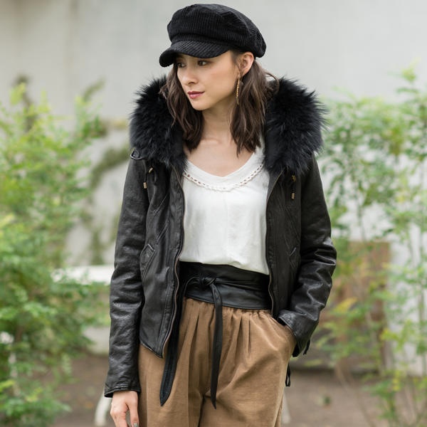 楽天市場】Fur付フードレザージャケット／goa（goa） : 丸井