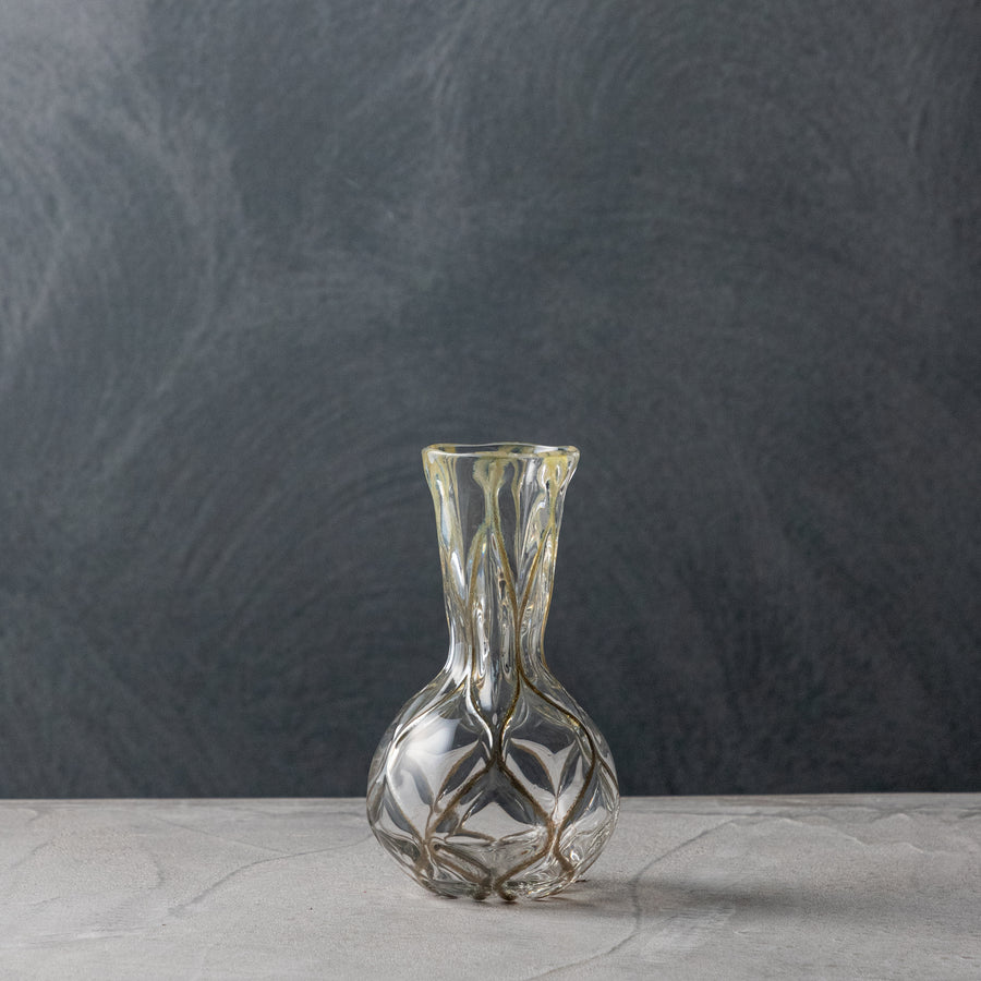 ガラス専門店｜ガラス工房マル｜ロックなガラス 花瓶 金あみ（丸長