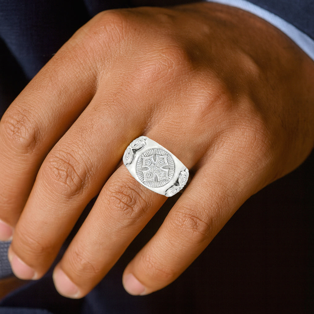 925 Silver Cross Ring 70894 – TraxNYC