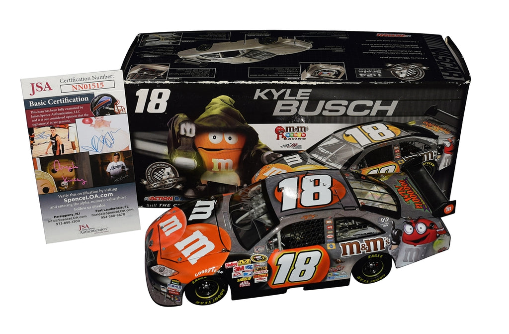 Autographed 2008 Kyle Busch #18 M&M's Halloween NASCAR Diecast Car