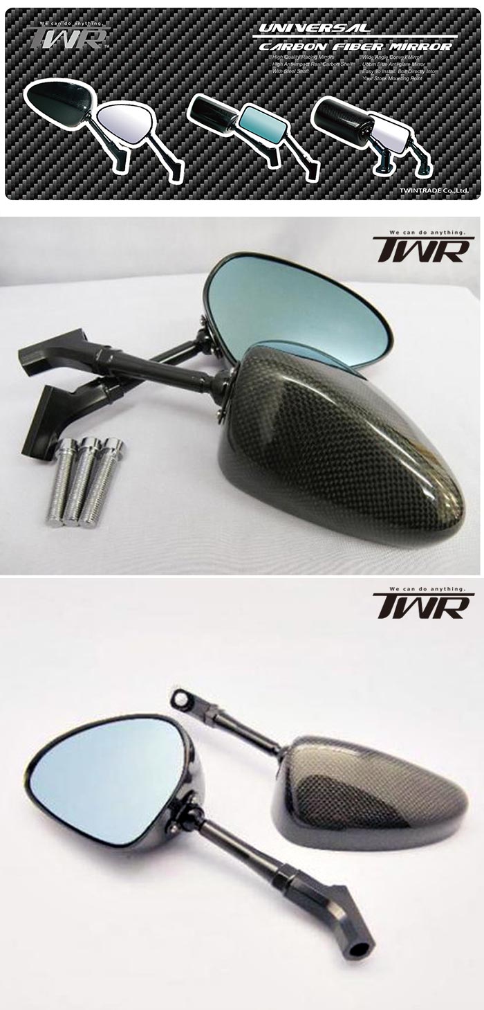 本物のカーボンミラー SIMOTA ネイキッドバイクに最適 - 輸入バイク