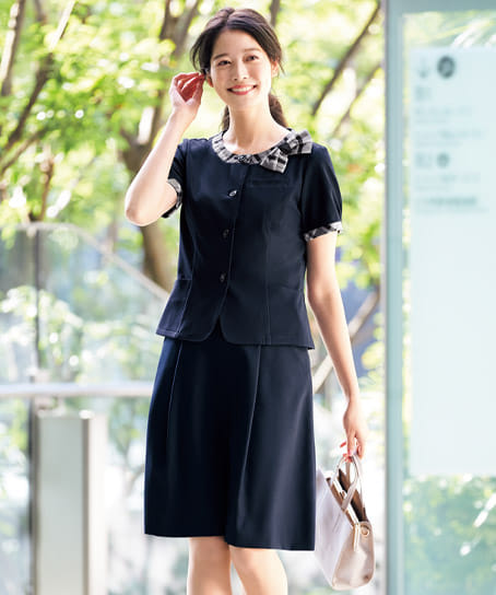 全2色】脇ゴムソフトプリーツスカート（シャドーチェック） FS45898-9