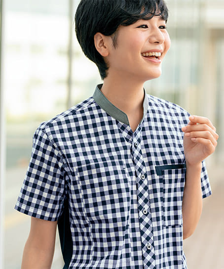 全3色】チェック柄半袖シャツ（Tio Tioプレミアム/男女兼用） 63511