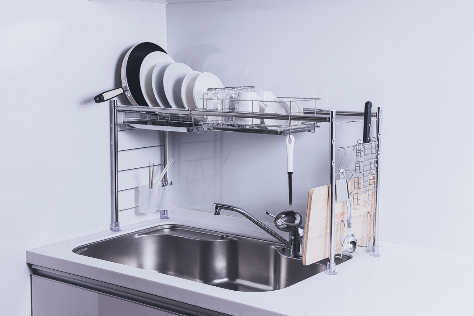 シンク上水切りラック ワイドタイプ ステンレス仕様 – 燕三条水切り
