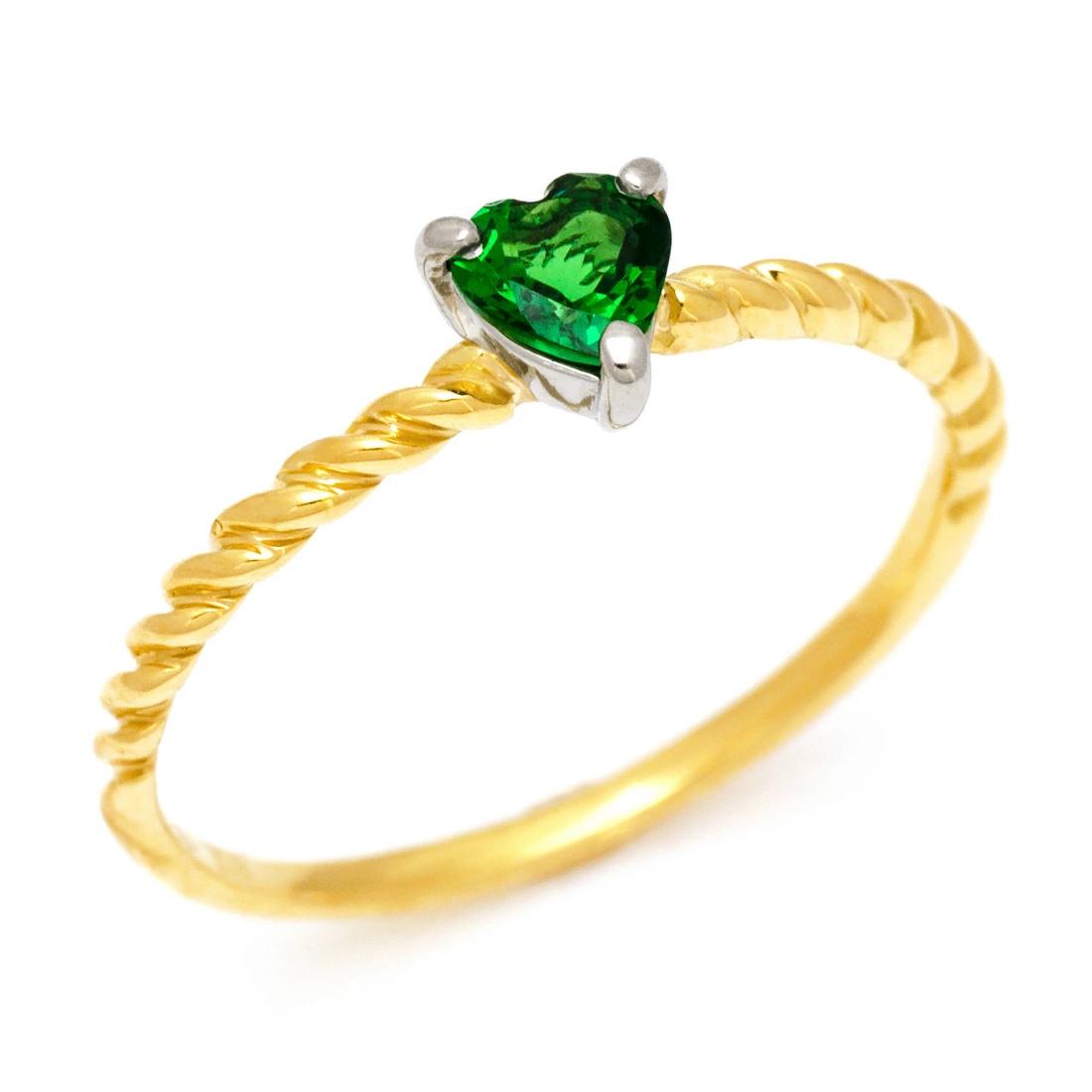 K18/PT900 グリーンガーネット ハート リング 「regaletto」[商品番号