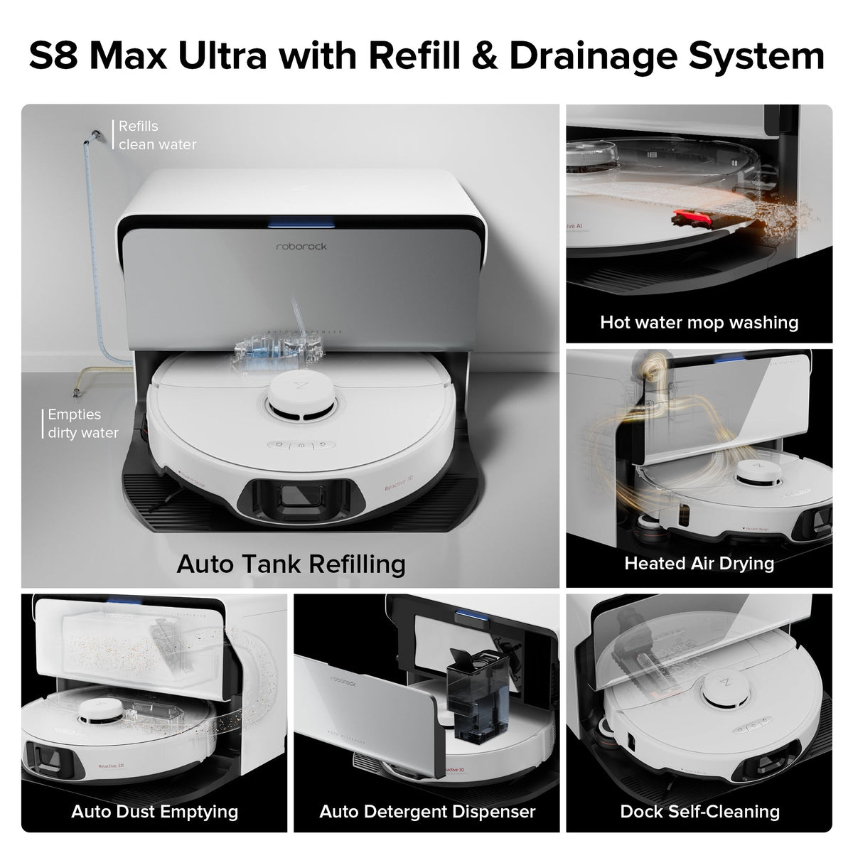 Roborock S8 Max Ultra with Refill & Drainage System | Roborock US