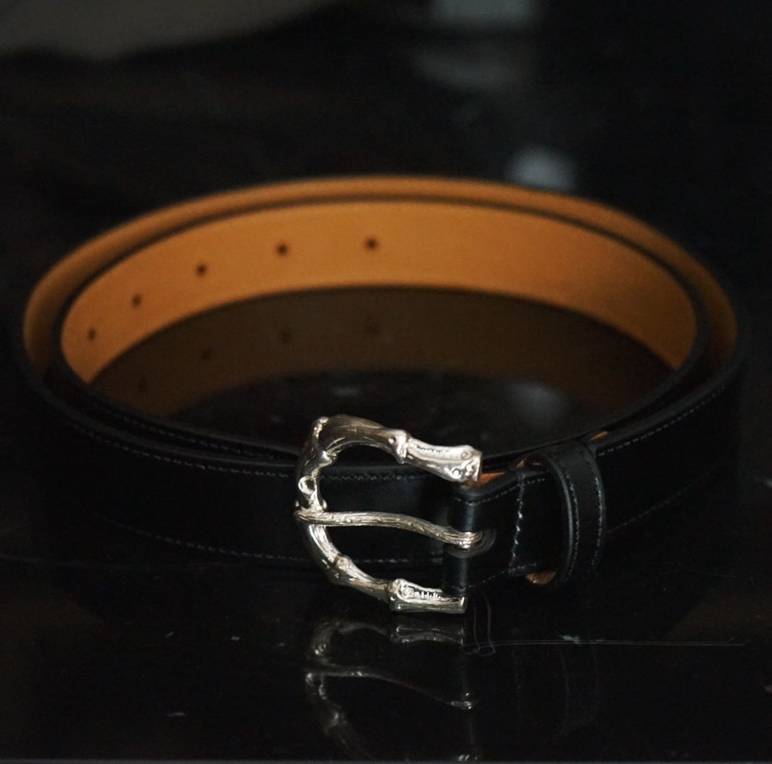 Rosaria Product(ロザリアプロダクト)】Bamboo Buckle Belt/ BLACK