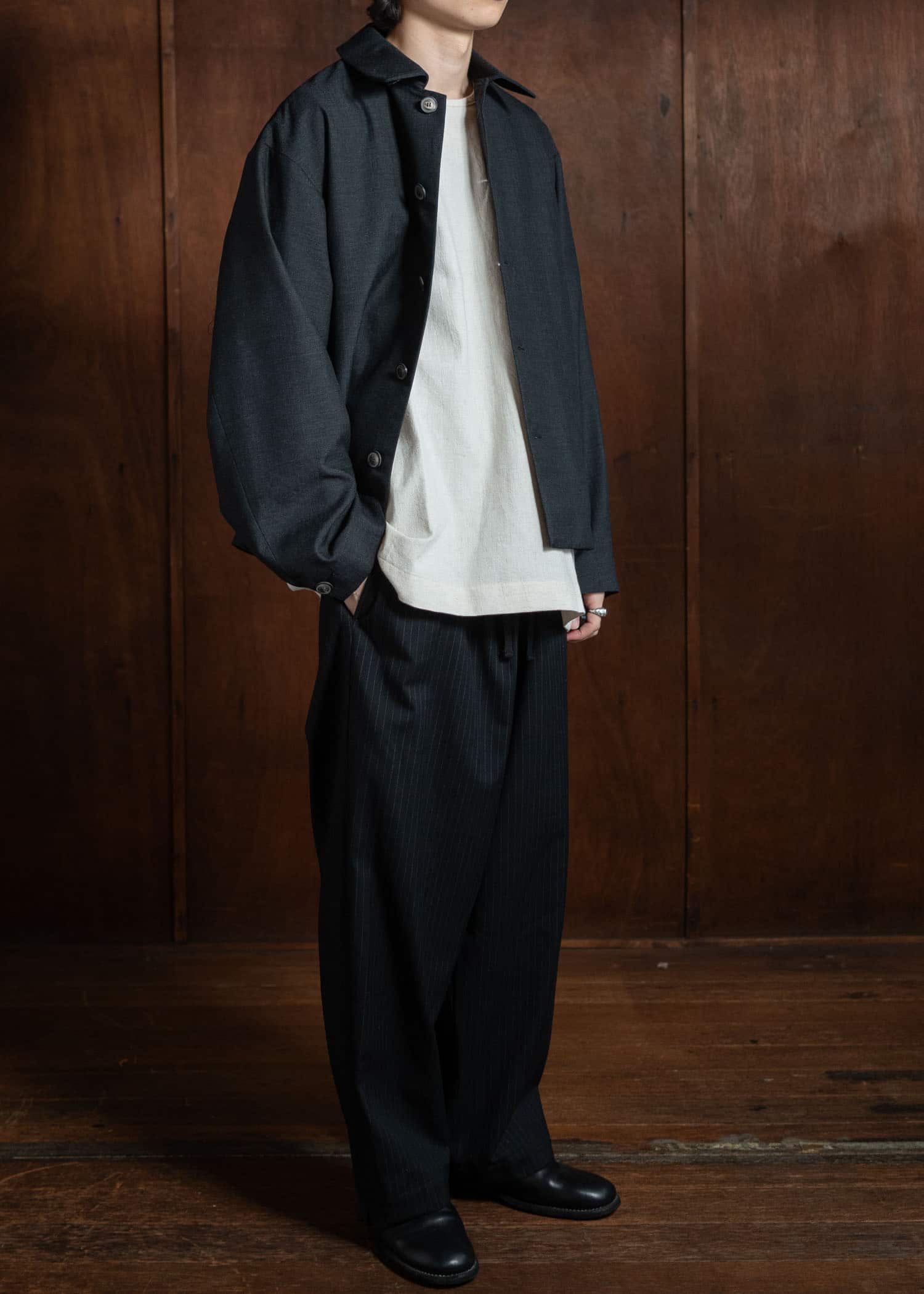 YOKO SAKAMOTO Classic Coach Jacket Chacoal Gray YS-24AW-27-Chacoal