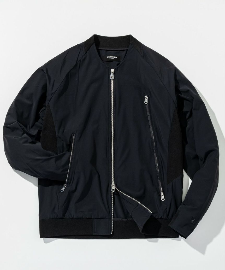 1PIU1UGUALE3 RELAX - 接触冷感グレンチェックナイロンブルゾン