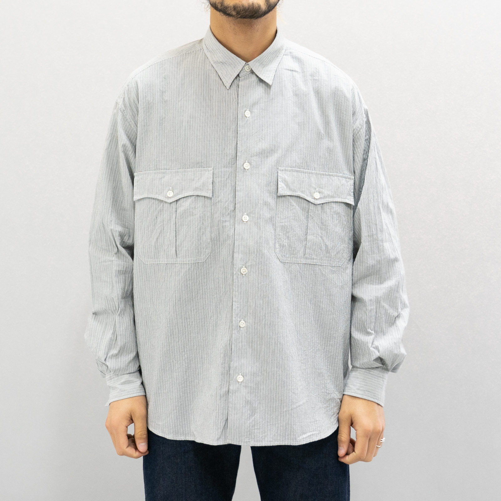Porter Classic / ROLL UP STRIPE SHIRT | public