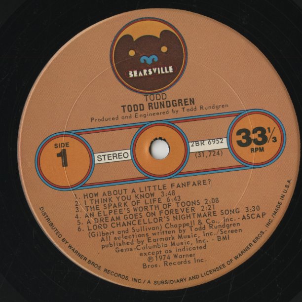 Todd Rundgren / トッド・ラングレン / Todd (2 BR 6952) – VOXMUSIC