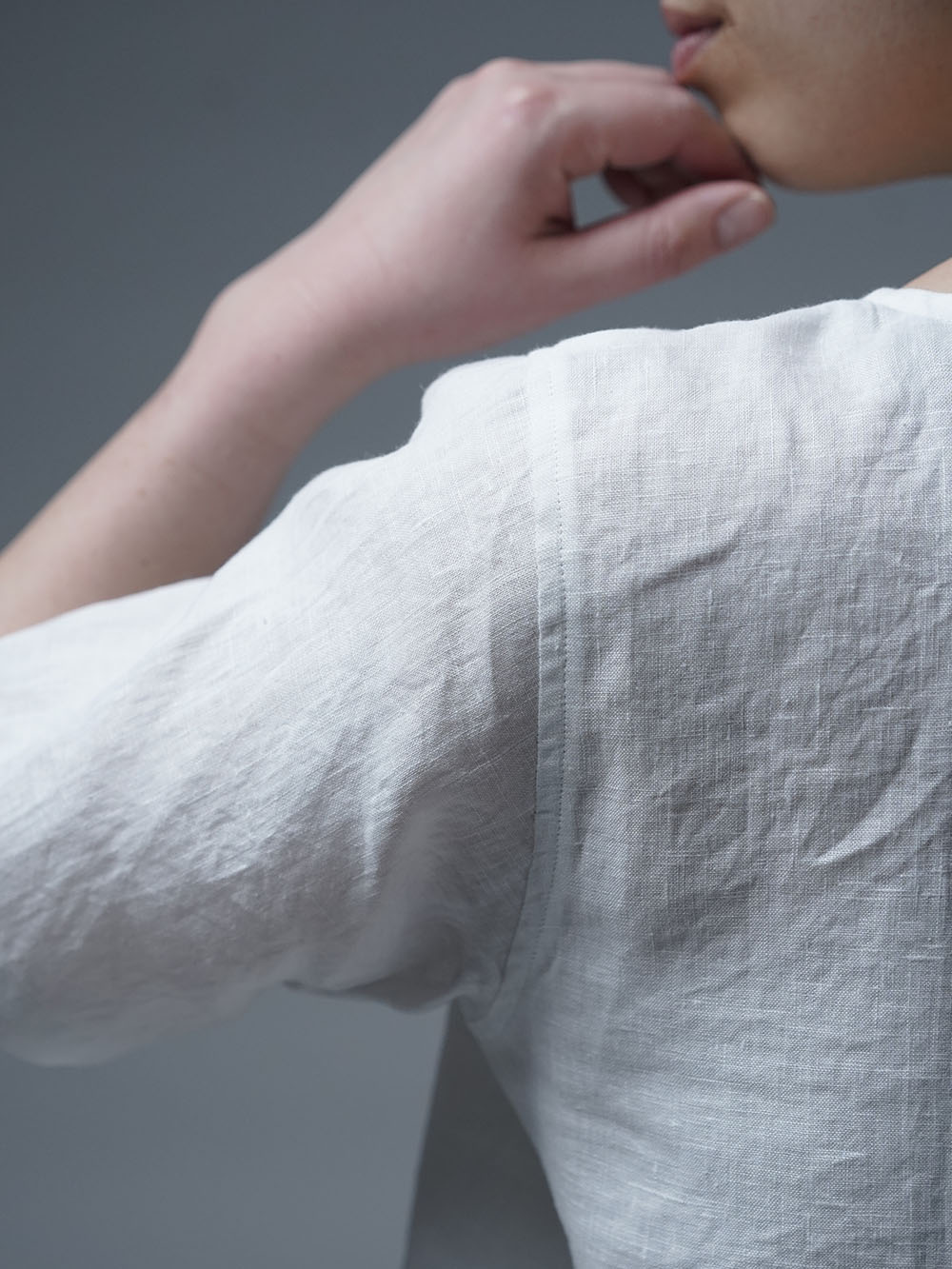 リネントップス】ふわっと 軽くやさしい 肌触り/ 白色 p015a-wht1