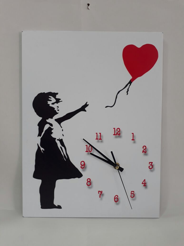 Banksy -Red Balloon Girl Wall Clock - The WALL Graffiti Shop