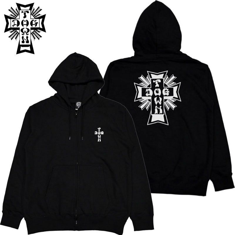 ドッグタウン DOGTOWN CROSS LOGO ZIP HOODIE(GRAY/BLACK) | 大阪