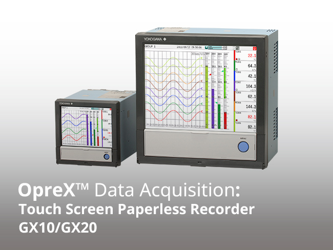Touch Screen Paperless Recorder GX10/GX20 | Yokogawa Nederland