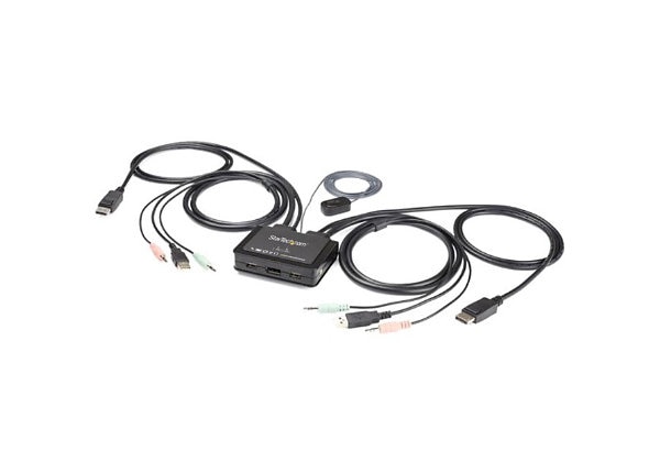 StarTech 2 Port DisplayPort KVM Switch - 4K 60Hz - UHD DP 1.2 USB