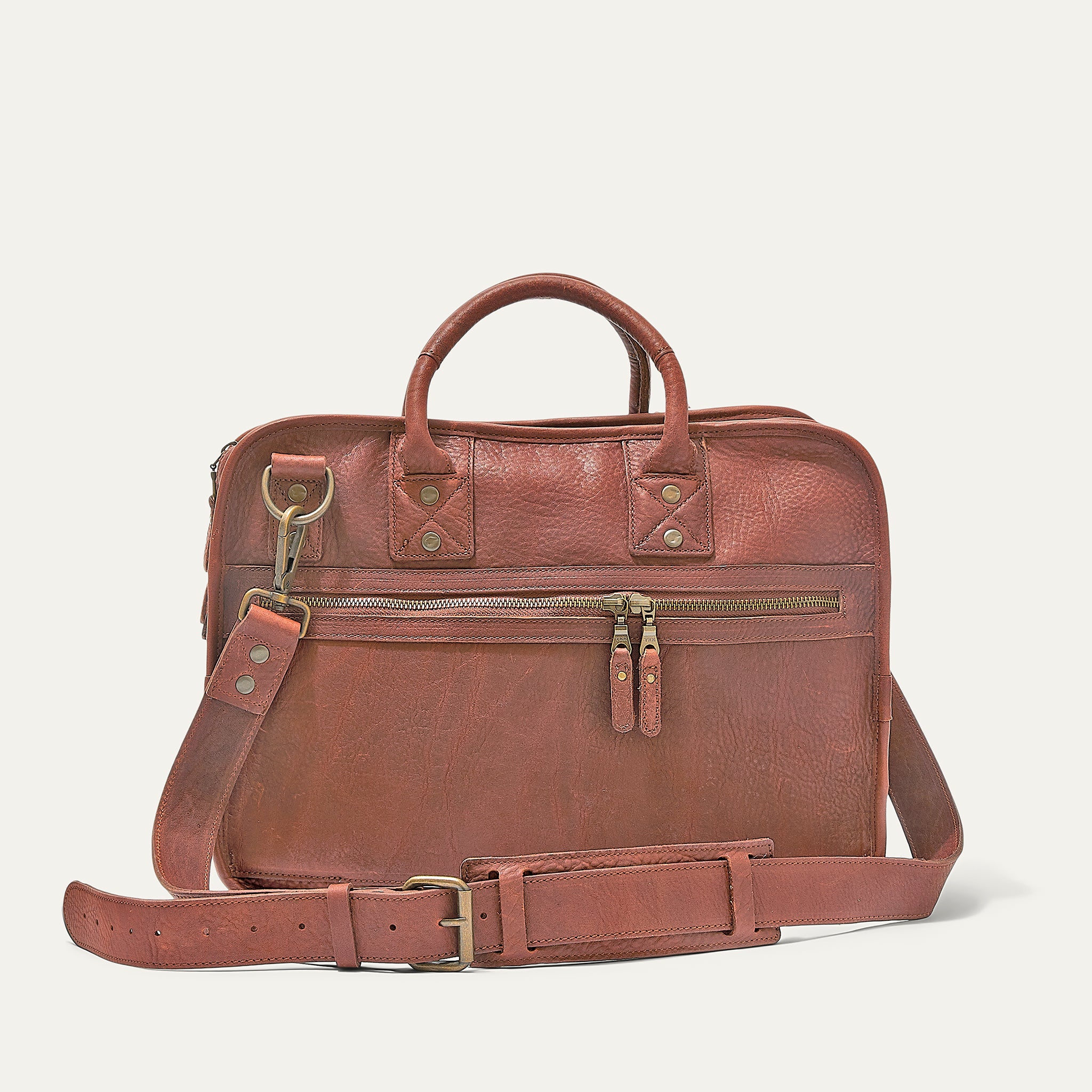 Hank Double Zip Briefcase – Will Leather Goods