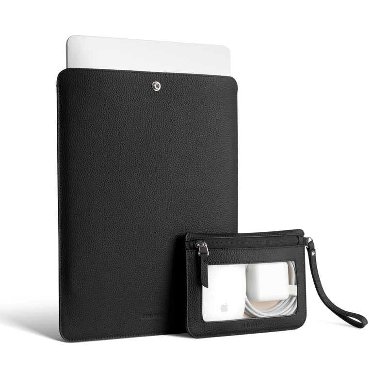 Genuine Leather Laptop Sleeve 13 Inch with Accessory Pouch