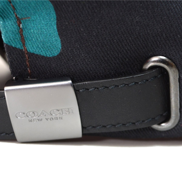 COACH】コーチ 迷彩 カモフラ ジャガード レザー キャップ 帽子