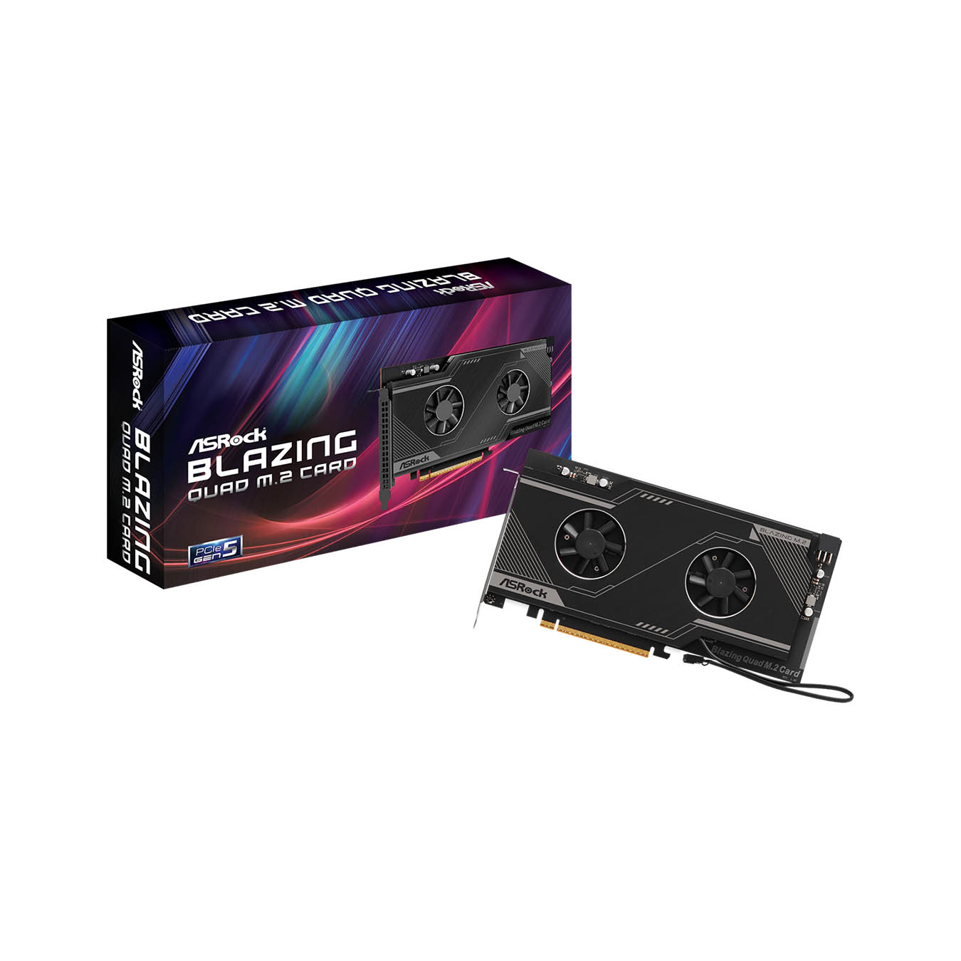 BLAZING QUAD M.2 CARD | ASRock(アスロック) PCIe Gen5x4 M.2 4ポート