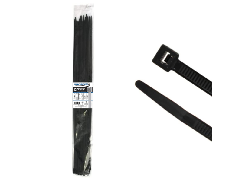 Kable Kontrol® Heavy Duty Black UV Nylon Cable Ties 8