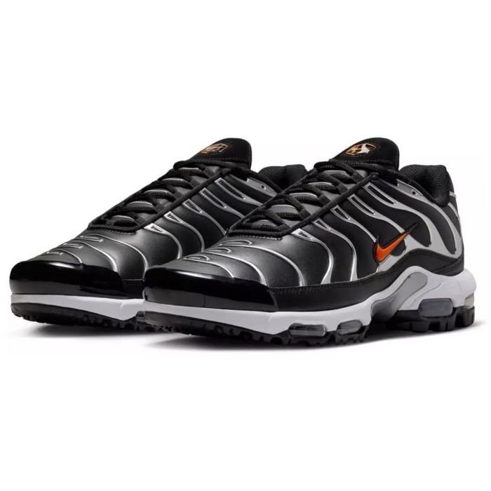 Nike Air Max Plus G Golf Shoes Black/Metallic Silver/Total Orange