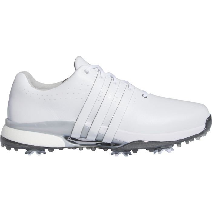 adidas Tour360 24 BOOST Golf Shoes White/Silver - Carl's Golfland