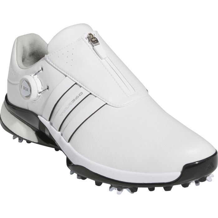 adidas Tour360 24 BOA BOOST Golf Shoes White/Black - Carl's Golfland