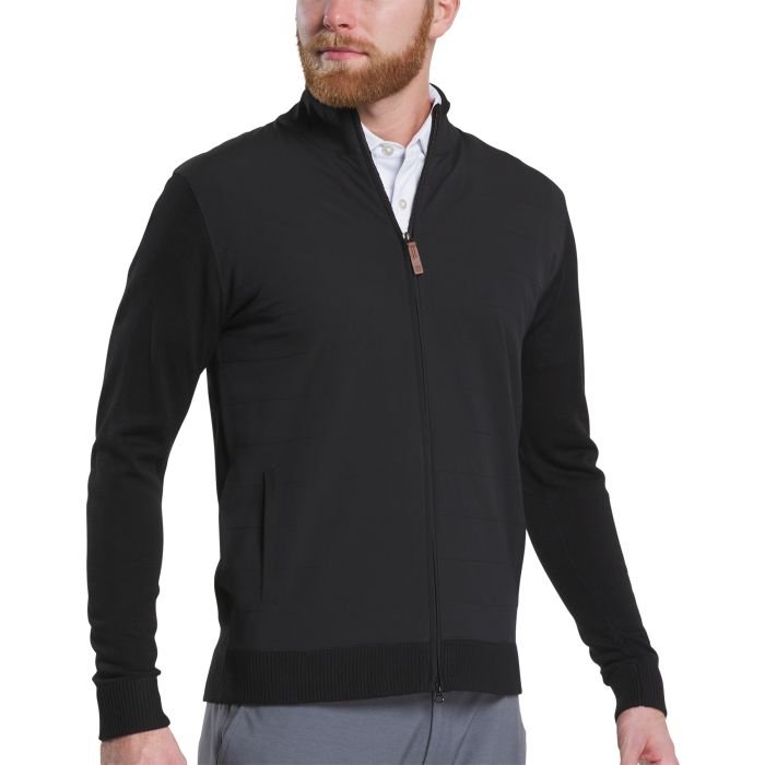 FootJoy Hybrid Full-Zip Golf Sweater Black - Carl's Golfland