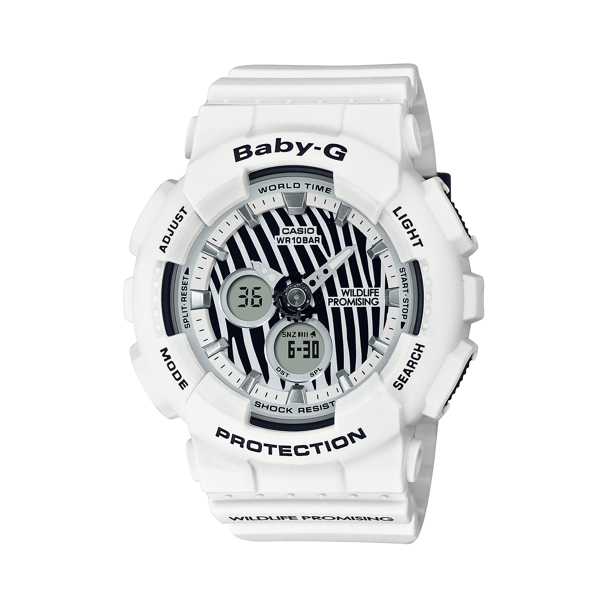 NEW CASIO Baby-G x WILDLIFE PROMISING BA-120WLP-7A Zebra pattern