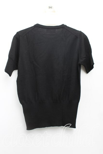 ヴィヴィアンウエストウッド 中古 / カラーオーブ刺繍半袖ニット M 黒