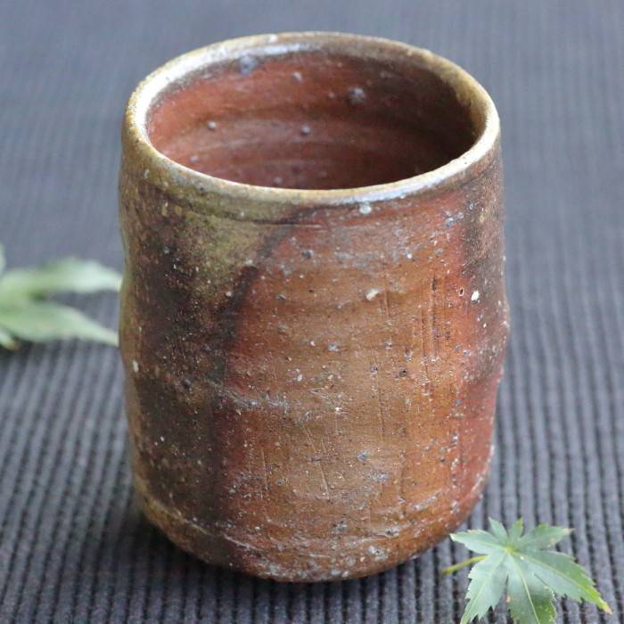 備前焼湯のみ 森本良信作 陶芸作家の湯呑茶碗 緑茶カップ 焼酎カップ