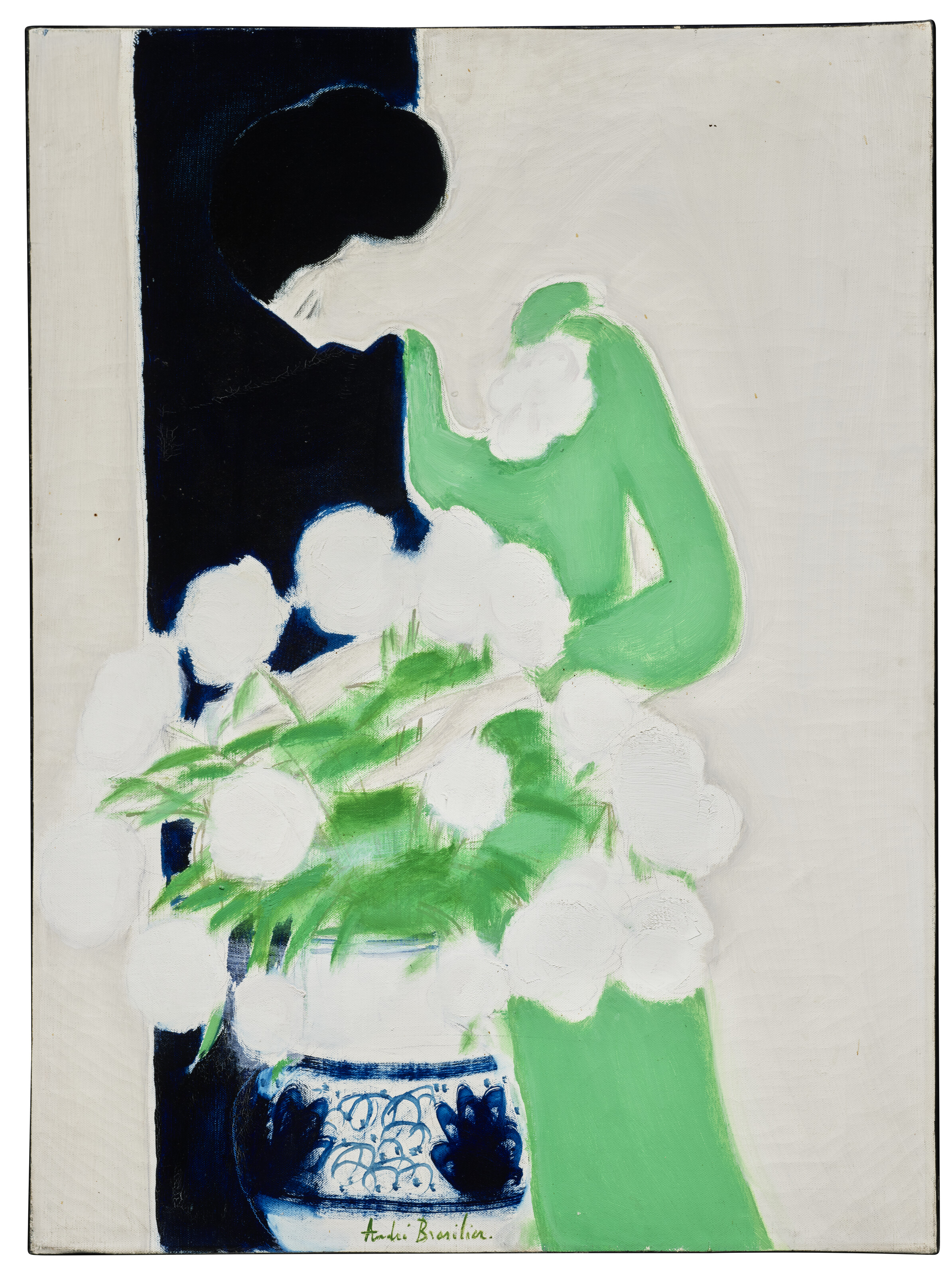 André Brasilier (b. 1929), Vision verte ou Portrait de Chantal