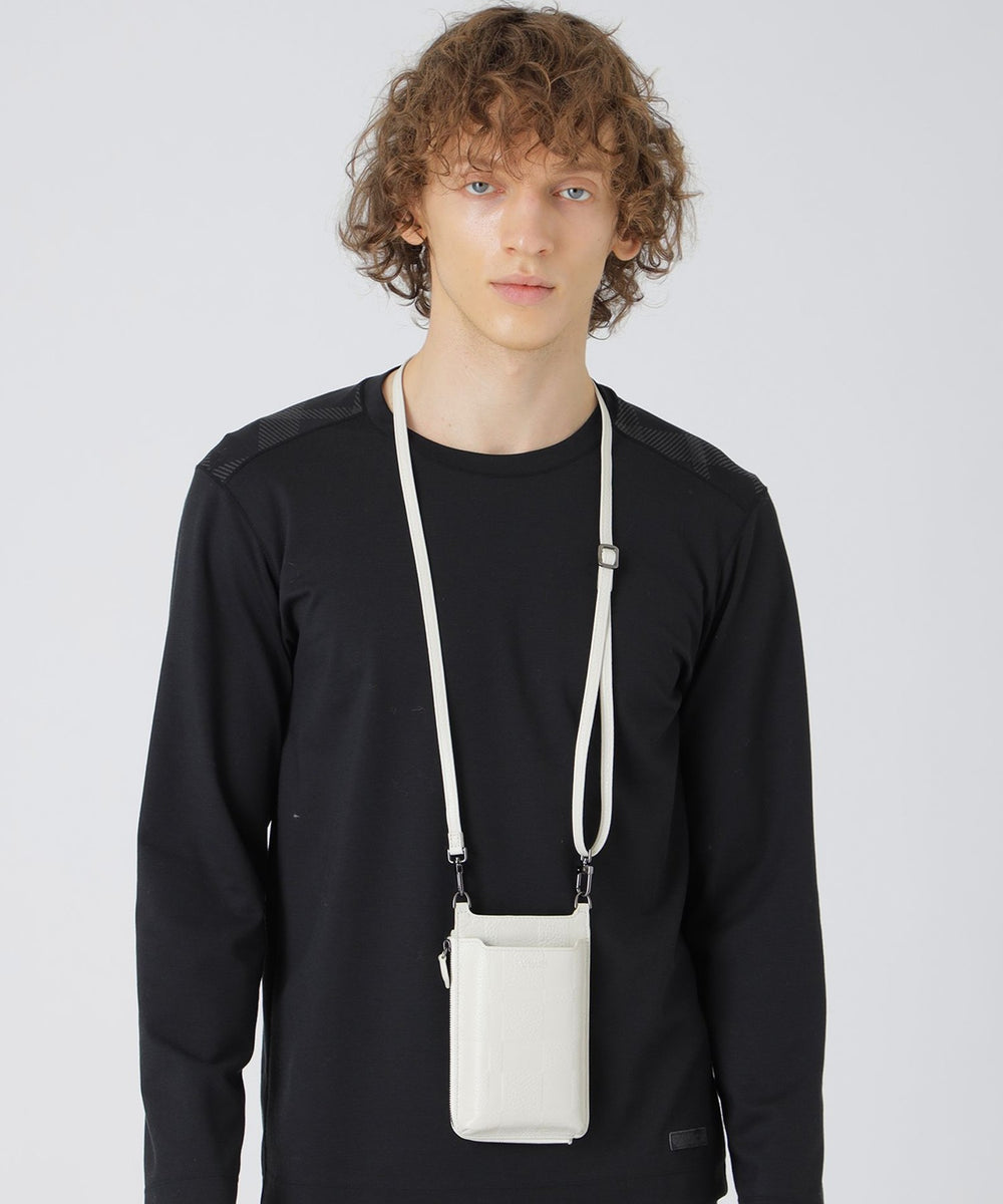 カラーランエンボスクレストブリッジチェックスマホショルダー