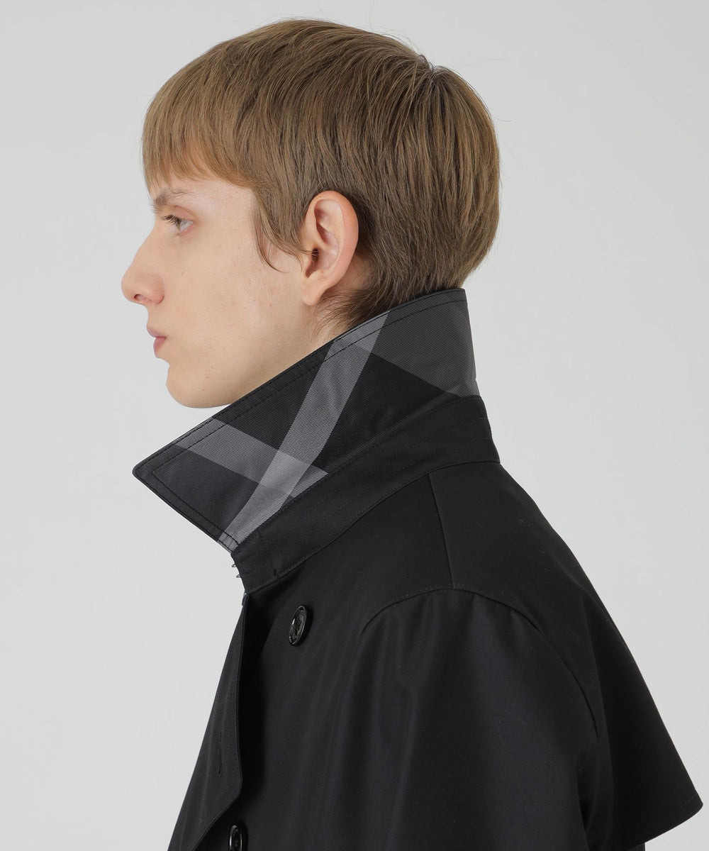 マイクロピーチギャバジンダブルトレンチコート（コート）｜BLACK