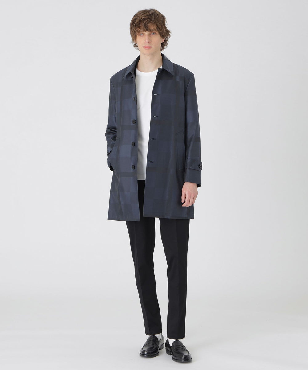 シャドーチェックライトウェイトステンカラーコート（ブルゾン