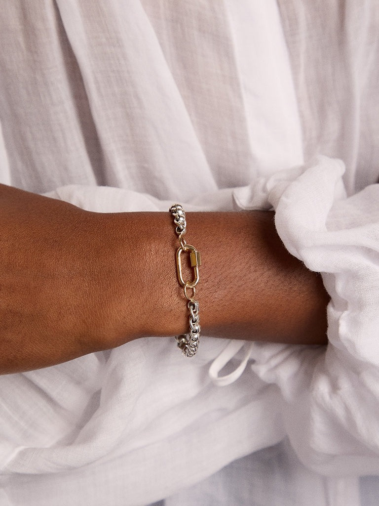 Marla Aaron Silver Rolling Curb Chain Bracelet 6