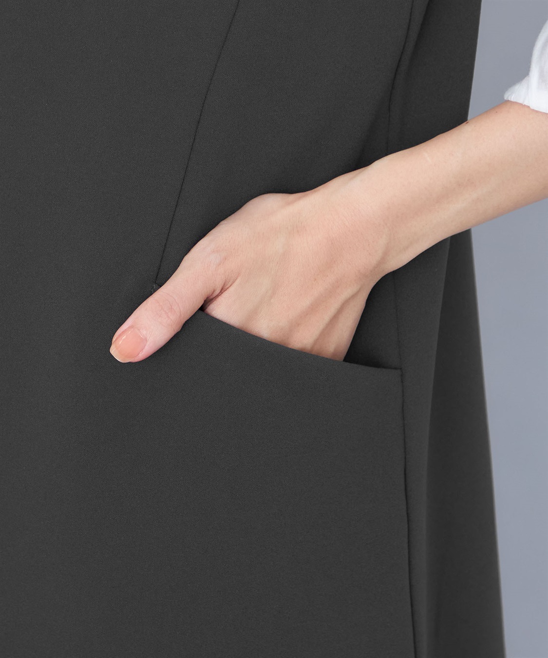 セットアップ対応】ジョーゼットロングジレ A/C DESIGN BY ALPHA CUBIC