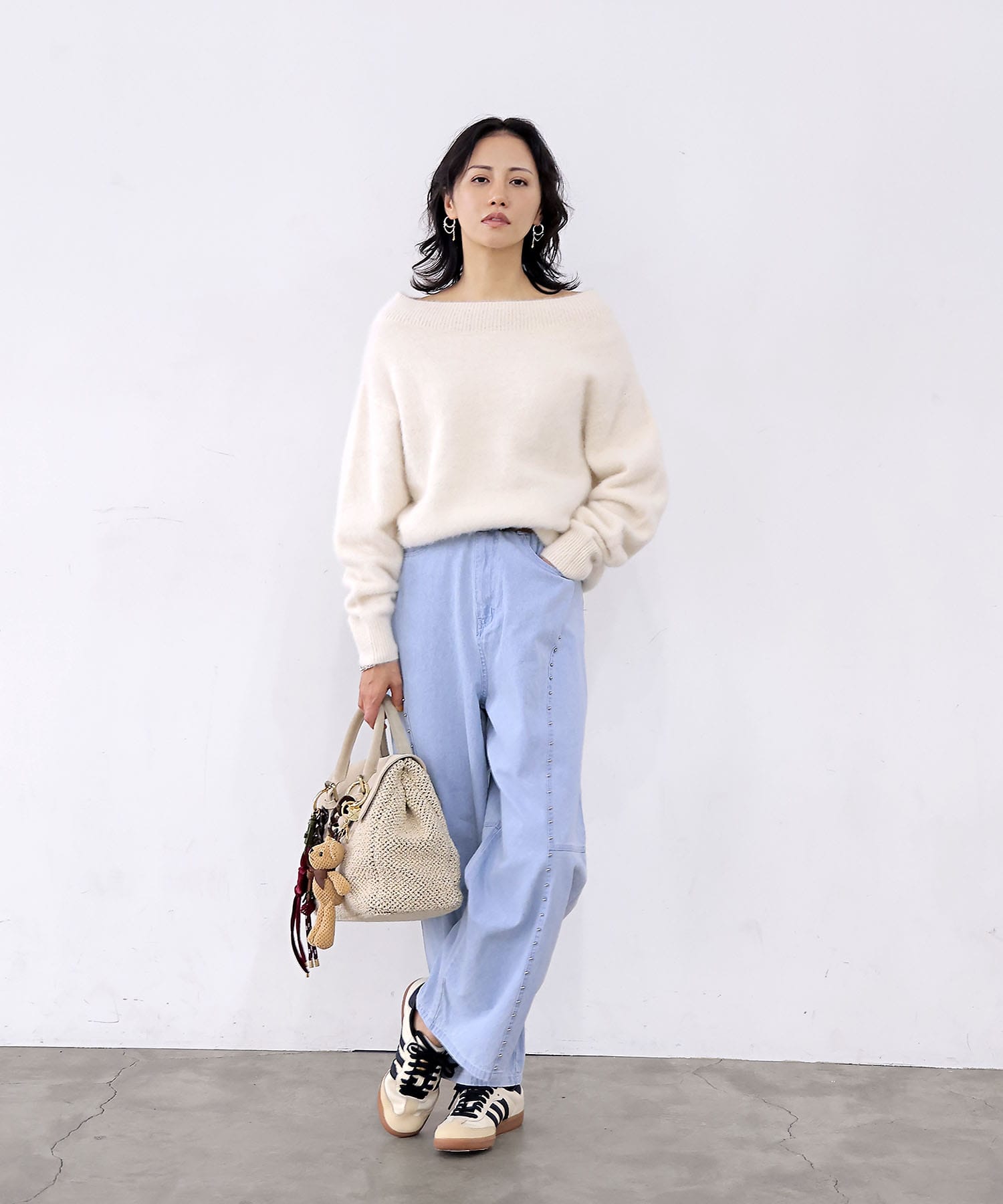 フォックスカシミヤ オフショルダープルオーバー | AND ON JIONE STORE