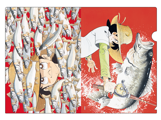 釣りキチ三平 矢口高雄 春夏秋冬 Cafe セル画、キャラクターグッズの