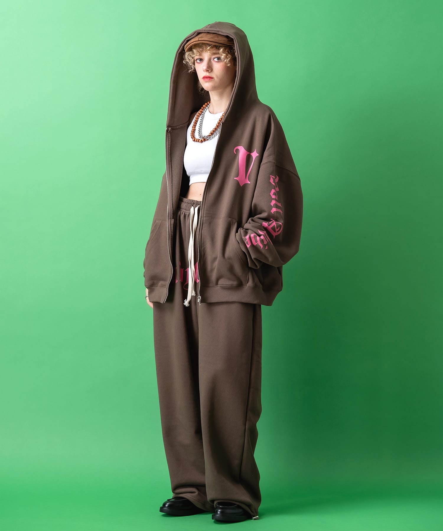 ストリートロゴスウェットジップアップパーカー / スエット ZIP