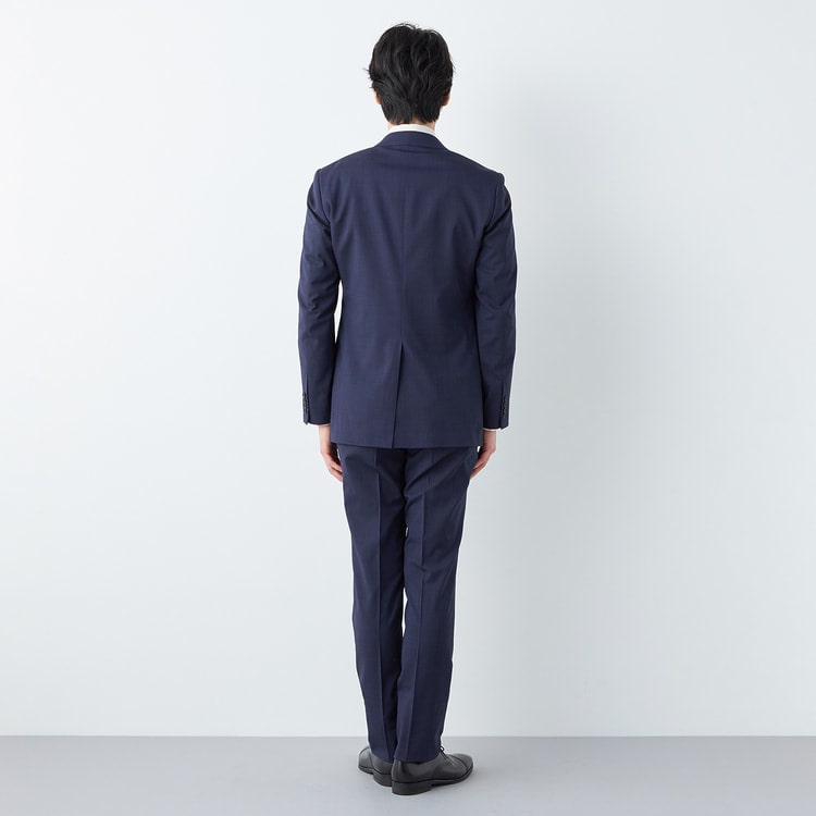 洗える ストレッチ スリーピーススーツ 紺無地 LES MUES