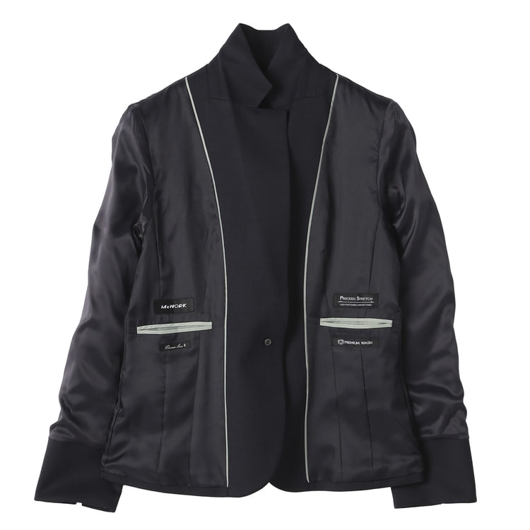 洗える360°キレイスーツ テーラードジャケット セットアップ着用可 紺