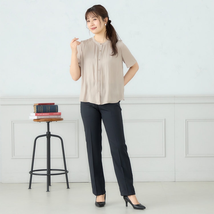 アウトレット】洗えるスーツ ストレッチ ストレートパンツ 紺シャドー