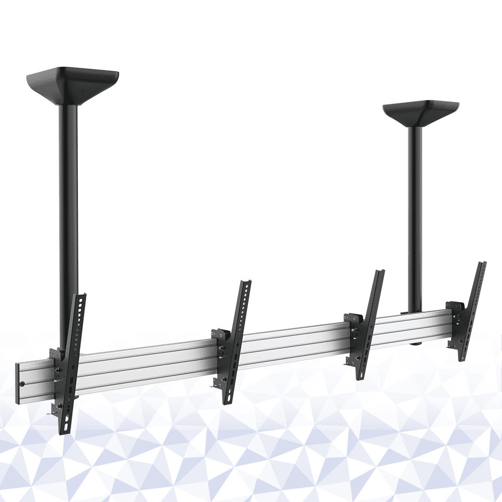 45〜55型対応】店舗向け ディスプレイ天吊り金具 2画面用 - DSC-MLS01