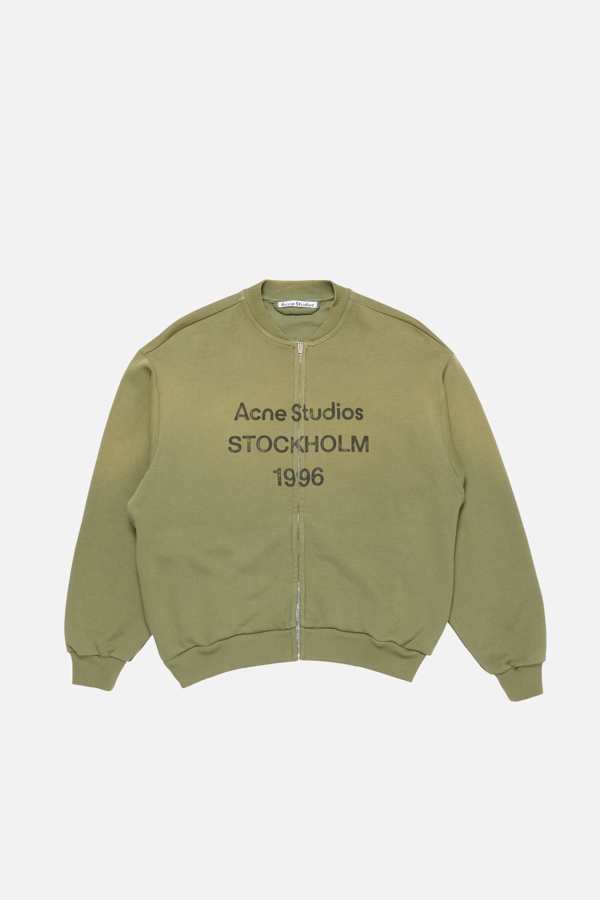 Acne Studios - ウォッシュ加工ジップアップカーディガン - オリーブ