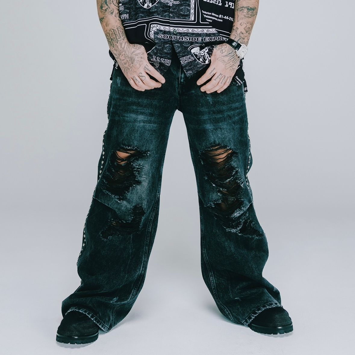 BREATH - 【残り一点】Suicide Studs Wide Denim Pants | ACRMTSM