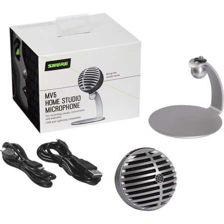 Shure MV5 Digital Condenser Cardioid USB & Lightning Microphone