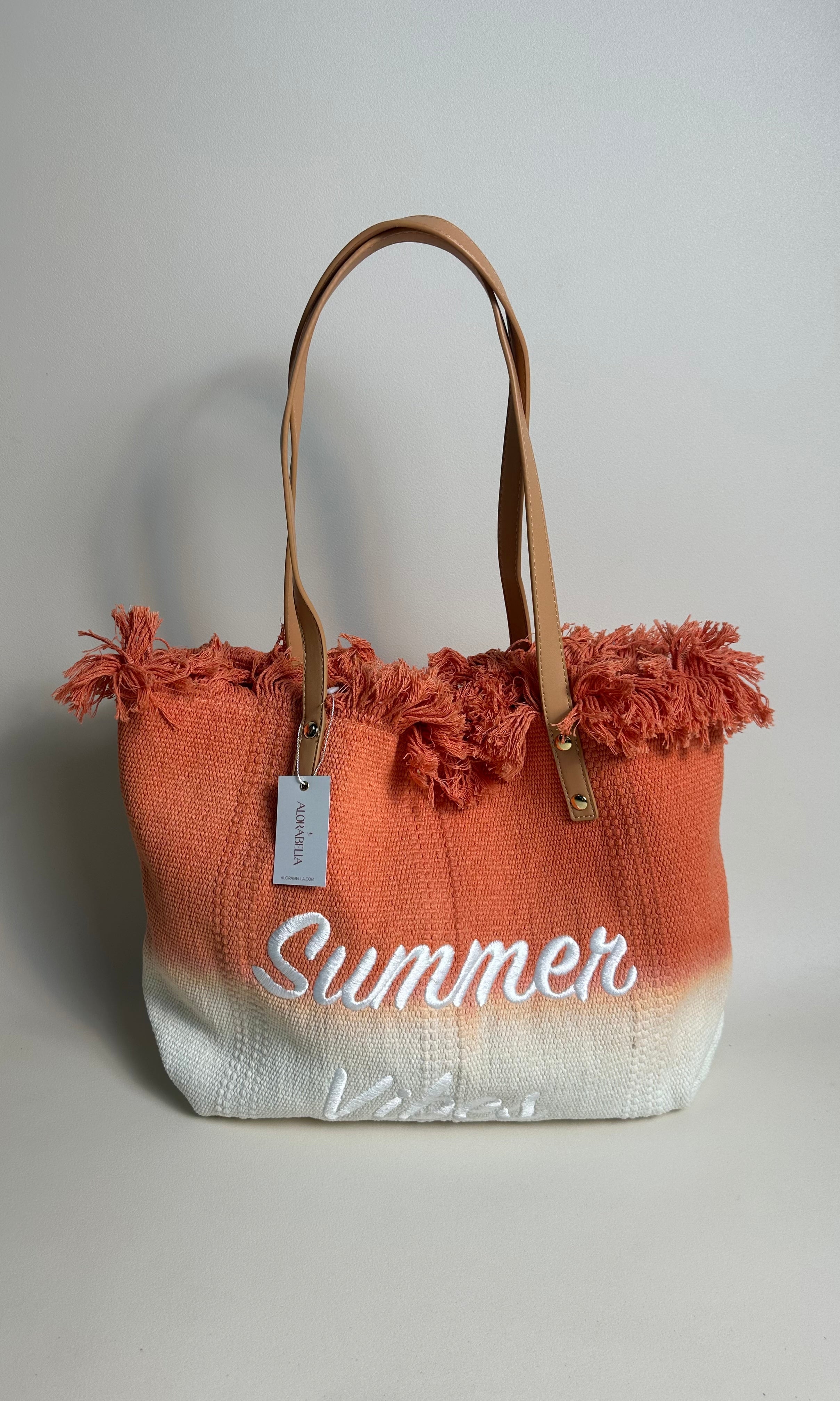 Summer Vibes Ombre Summer Beach Bag - Orange at Alorabella
